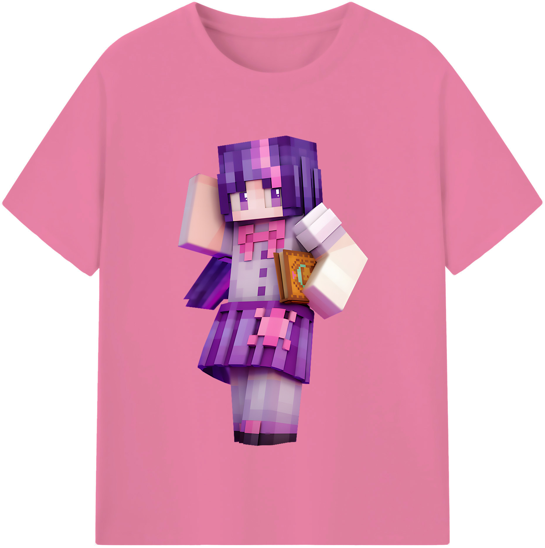 （画像用） マインクラフト ブロックの世界 Minecraft MC Block world 綿100％半袖Tシャツ（フロントプリント）